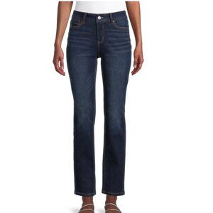 Time and Tru Women’s Mid Rise Straight Jeans, Indigo | 4